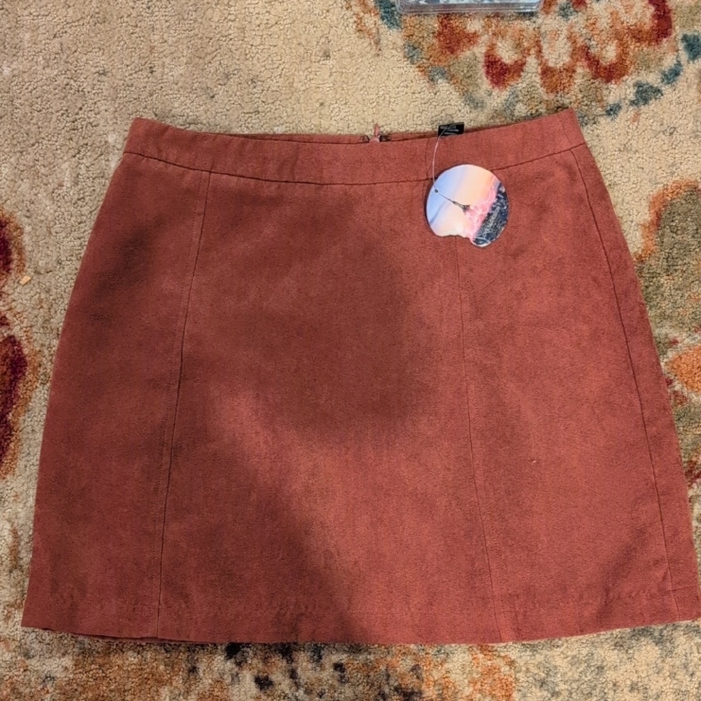 Love By Design Brown Orange Mini A-Line Skirt - Picture 1 of 3
